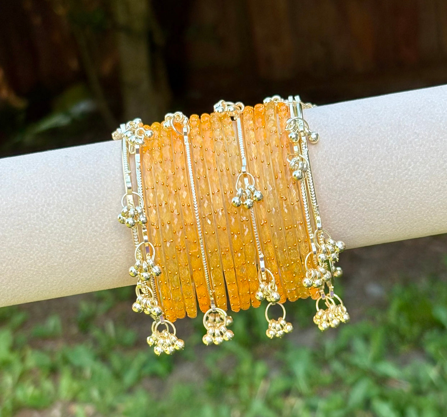 Mango jelly glass bangle
