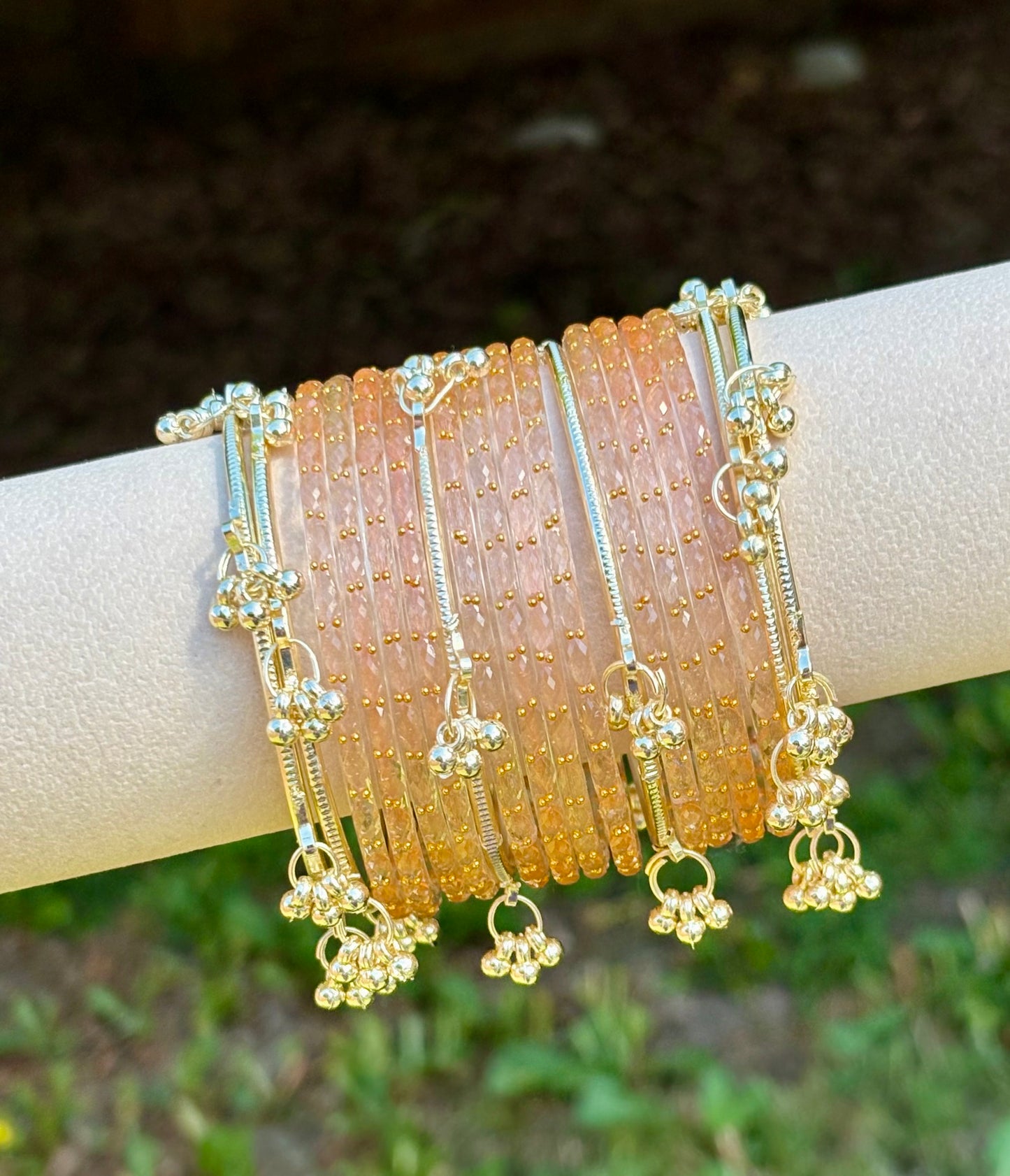 Peach jelly bangle set