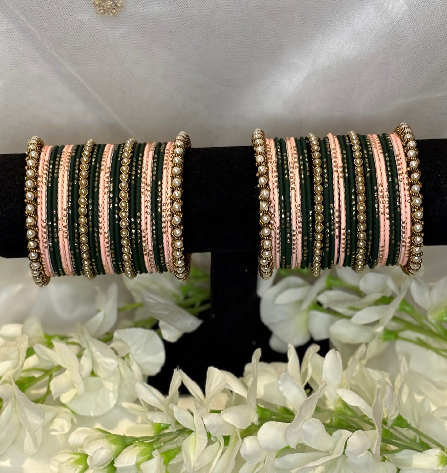 Gulnaar Pearl Bangle Set