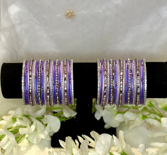 Noor Purple Shimmer Bangle Set